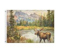 Bandiera Canadian Wilderness Scene Bandiera Pirata Decorazione Tessuto Da Esterno Striscione All'Aperto, Per Eventi, Feste Estive, Feste Strada, 90x150cm