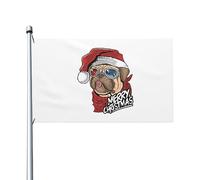 Bandiera Cane con occhiali Bandiera bifacciale 3x5 Ft Bandiera esterna Durevole Patio Bandiere decorative per interni Banner per feste a casa Bandiera di benvenuto 3by5