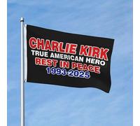 Bandiera Charlie Kirk, vero eroe americano, riposa in pace, 3x5, colori vivaci e resistenti allo sbiadimento, in poliestere con occhielli