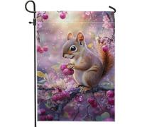 Bandiera Charming Squirrel Peach Spring Flower 30X45Cm Bandiera Pirata Colorato Appendere Striscione Per Esterni Festival Fattoria