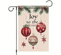 Bandiera Christmas Joy To The World Star Red Winter Bandiere Da Giardino Con Occhielli Doppia Cucitura Bandierine Per Esterno Conferenza Parata 70X102Cm