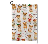 Bandiera Christmas Pattern with Corgis Classica Bandiere da giardino Personalizzata Flag per Interno Esterno 30x45cm