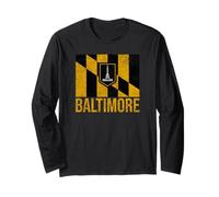 Bandiera Città di Baltimore Maryland Maglia a Manica