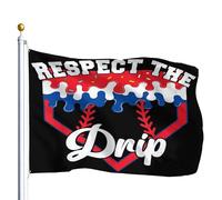 Bandiera Classica Bandiere Da Balcone Respect The Drip Baseball Cream Dripping Baseball Drip Stampa Flag Per Balcone Decorazione All'Aperto 90X150Cm