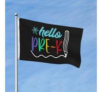Bandiera Classica Bandiere Da Giardino Back To School Hello Pre-K Rinforzo Bandierine Della Decorazione Per Giardino Esterno Conferenza 90X150Cm