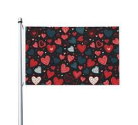 Bandiera Classica Bandiere Da Giardino Happy San Love'S Day Red Pink Love Hearts Durevole Striscioni Di Bunting Per Esterno Parata Conferenza 90X150Cm
