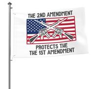 Bandiera Classica Flag The Second Amendment Protects The First Amendment Con Occhielli Bandiere Da Giardino Per Esterno Conferenza All'Aperto 90X150Cm