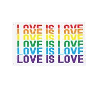 Bandiera Classica, Funny Love Is Love Rainbow Lgbt Gay Pride Colori Vivaci Bandiere Per Balcone Esterno Flag 90X150Cm