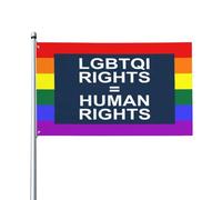 Bandiera Classica, Lgbt Rights Are Human Rights Flag Lbgt Transgender Doppia Cucitura Bandiere Per Balcone Conferenza Bandierine 90X150Cm