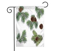 Bandiera Collection Evergreen Christmas Fir Tree New Branches Decor Cone Pine Celebrate Green Year Prova Di Sbiadimento Bandiera Di Benvenuto, Per Feste Estive, Balcone, 30x45cm