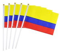 Bandiera Colombia, 50Pc, Bandiera Colombia, Tenu nella mano per Sfilati, Eventi Patriottici, 14 x 21 cm