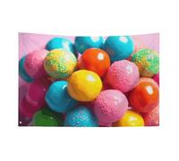 Bandiera colorata a forma di caramella, 0,9 x 1,5 m, non sbiadisce, bandiera di benvenuto, giardino, cortile, casa, bandiera, decorazione per la casa