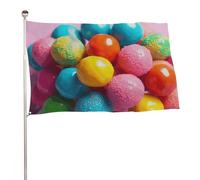 Bandiera colorata a forma di caramella, 61 x 88,9 cm, stampa su entrambi i lati, bandiera decorativa da giardino, non sbiadisce, con occhielli in ottone da appendere, sfondo fotografico per interni ed