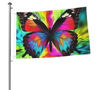 Bandiera colorata a forma di farfalla, 0,9 m x 0,9 m, stampa su entrambi i lati, bandiere da giardino, bandiera da cortile per esterni, bandierine regalo con occhielli, sfondo fotografico, per interni