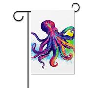 Bandiera colorata a forma di polpo 30,5 x 45,7 cm bandiere per esterni divertente bandiera per feste banner stampato su entrambi i lati bandiere da giardino benvenuto fuori cortile bandiera per casa