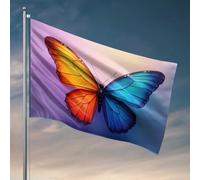 Bandiera colorata con ali di farfalla per i ragazzi: una splendida bandiera artistica della natura, decorazione per camera da letto, camera da letto, dormitorio, camera da letto (60 x 90 cm)