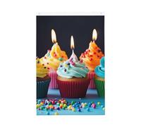 Bandiera colorata con cupcake di buon compleanno, 9 x 1,5 m, bandiere da giardino vivaci su entrambi i lati, striscione di benvenuto stagionale con occhielli in ottone, decorazione sfondo fotografico