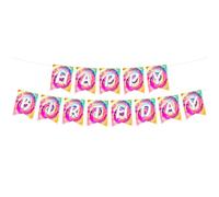 Bandiera colorata con lettere divertenti e colorate forniture per feste eleganti Happy Birthday Gagliardetti Accessori per feste Decorazioni Tie Dye