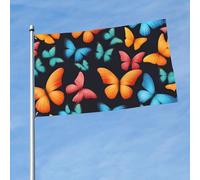 Bandiera colorata con stampa a farfalla per esterni e interni, feste in giardino, celebrazioni stagionali