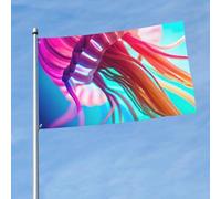Bandiera colorata con stampa medusa, 1,5 x 0,9 m, bandiera decorativa su un lato, appesa ai balconi del prato interno ed esterno