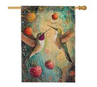 Bandiera colorata da giardino colibrì per primavera ed estate banner decorazione esterna ispirata alla natura decorazione del prato su due lati 28 x 40 pollici
