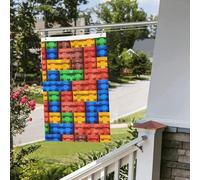 Bandiera colorata in mattoni, 6 x 90 cm, per interni ed esterni, primavera, estate, autunno, inverno, da giardino, con occhiello, verticale, su entrambi i lati, per decorazioni da cortile