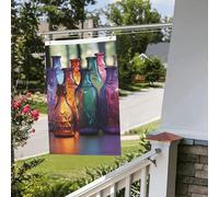 Bandiera colorata per bottiglie di vetro, 6 x 0,9 m, per interni ed esterni, primavera, estate, autunno, inverno, da giardino, con occhiello, verticale, su entrambi i lati, per decorazioni da cortile