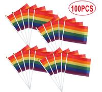 Bandiera colorata sventolante a mano per Rainbow Pride perfetta per festival ed