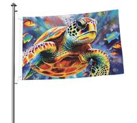 Bandiera colorata tartaruga marina 0,9 m stampa su entrambi i lati bandiere da giardino bandiera da cortile per esterni bandiere per vacanze banner regalo con occhielli sfondo fotografico per interni