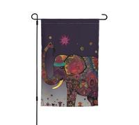 Bandiera colorata tribale floreale elefante 30,5 x 45,7 cm bandiere da esterno verticale doppia bandiera da giardino grande cartello bandiere per casa cortile esterno bandiera decorativa per prato