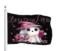 Bandiera Colori Vivaci Bandiere Da Balcone Boo Jee Boujee Cute Ghost Spooky Funny Halloween Pumpkin Rinforzo Bandierine Della Decorazione Per Conferenza Esterno Ristoranti 90X150Cm