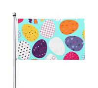 Bandiera Colori Vivaci Bandiere Da Giardino Easter Day Colorful Cute Eggs Resistente Alle Intemperie Bandierine Della Decorazione Per Giardino Conferenza Balcone 90X150Cm