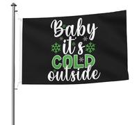 Bandiera Colori Vivaci Bandiere Witer Baby It'S Cold Outside Doppia Cucitura Bandierine Della Decorazione Per Celebrazione Interno Esterno 90X150Cm