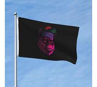 Bandiera Colori Vivaci, Very Cool Monkey Head Resistente Allo Scolorimento Bandiere Per Esterno Conferenza Striscioni Di Bunting 90X150Cm