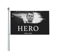 Bandiera commemorativa Charlie Kirk Is A Hero, 3x5 piedi, da giardino, striscioni, cartello