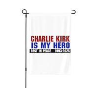 Bandiera commemorativa Charlie Kirk Is My Hero 12,5"x18" da giardino, striscione, cartello