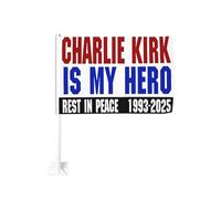 Bandiera commemorativa Charlie Kirk Is My Hero 18"x12" da giardino, striscione, cartello