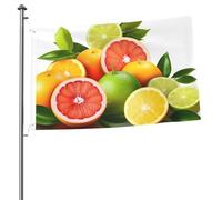 Bandiera con agrumi, 0,6 x 0,9 m, stampa su entrambi i lati, bandiere da giardino, bandiera da cortile per esterni, bandiere per vacanze, banner regalo con occhielli sfondo fotografico per interni ed