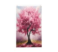 Bandiera con albero di ciliegio con dipinto artistico, 9 x 1,5 | Bandiera decorativa per esterni in poliestere a doppia faccia con 2 occhielli, striscione per giardino, portico, prato, patio