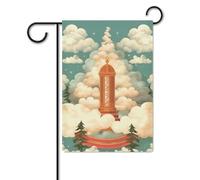 Bandiera con albero di Natale tra le nuvole, 30,5 x 45,7 cm, in poliestere, double face, bandiere da giardino, bandierine per cortili, verande, prato