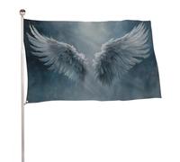 Bandiera con ali d'angelo che si illuminano nella luce invernale, 9 x 1,5 m, bandiere da giardino per esterni, decorazione per cortile, portico, prato, fattoria