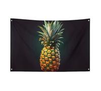 Bandiera con ananas 89 x 150 cm, non sbiadisce, bandiera di benvenuto, giardino, cortile, casa, bandiere, cartello decorativo per interni ed esterni, striscione per feste e decorazioni per la casa