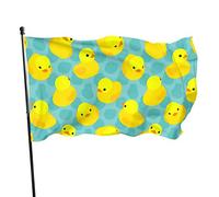 Bandiera con anatre in gomma gialla, 0,9 x 1,5 m, durevole e resistente allo sbiadimento, perfetta per qualsiasi balcone o cortile, striscione decorativo da giardino