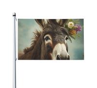 Bandiera con animali asini, 9 x 1,5 m, bandiera da giardino su entrambi i lati, resistente allo sbiadimento, bandiera per esterni, divertente bandiera per vacanze con occhielli in metallo per prato