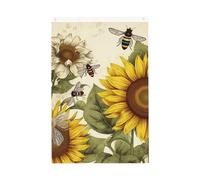 Bandiera con api, girasoli, margherita, rosa, 9 x 1,5 m, bandiere da giardino vivaci su entrambi i lati, striscione di benvenuto stagionale con occhielli in ottone, decorazione sfondo fotografico per