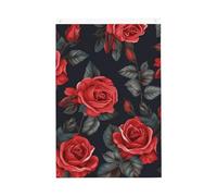 Bandiera con bellissimi fiori di rosa rossa, 9 x 1,5 m, bandiere da giardino vivaci su entrambi i lati, striscione di benvenuto stagionale con occhielli in ottone, decorazione sfondo fotografico per