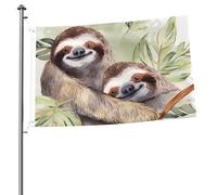 Bandiera con bradipo ad acquerello, 0,6 x 0,9 m, stampa su entrambi i lati, bandiera da giardino, bandiere di benvenuto per esterni per esterni, cortile, decorazione per feste