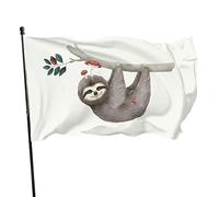 Bandiera con bradipo con funghi, 9,6 x 1,5 m, bandiera leggera per esterni, decorazione da giardino, bandiera in poliestere resistente allo sbiadimento con occhielli in ottone
