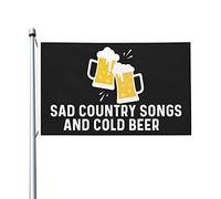 Bandiera con canzoni country tristi e birra fredda per ragazzi in camera Bandiera personalizzata su due lati per feste 9,1 x 1,5 m, arazzo con canzoni country tristi e birra fredda