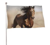 Bandiera con cavallo che corre, 61 x 88,9 cm, stampa su entrambi i lati, bandiera decorativa da giardino, non sbiadisce, con occhielli in ottone da appendere, sfondo fotografico per interni ed esterni